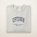 Uptown Chicago Home 2026 Embroidered Crewneck — Navy Thread on Ash