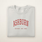 Ashburn Chicago Embroidered Crewneck — Red Thread on Ash