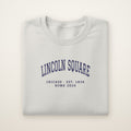 Lincoln Square Chicago Home 2026 Embroidered Crewneck — Navy Thread on Ash