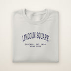 Lincoln Square Chicago Home 2026 Embroidered Crewneck — Navy Thread on Ash