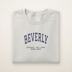 Beverly Chicago Home 2026 Embroidered Crewneck — Navy Thread on Ash
