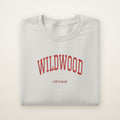 Wildwood Chicago Embroidered Crewneck — Red Thread on Ash