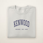 Kenwood Chicago Embroidered Crewneck — Navy Thread on Ash