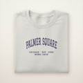 Palmer Square Chicago Home 2026 Embroidered Crewneck — Navy Thread on Ash