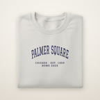 Palmer Square Chicago Home 2026 Embroidered Crewneck — Navy Thread on Ash