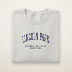 Lincoln Park Chicago Home 2026 Embroidered Crewneck — Navy Thread on Ash
