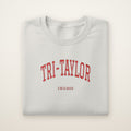 Tri-Taylor Chicago Embroidered Crewneck — Red Thread on Ash