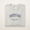 Printer's Row Chicago Home 2026 Embroidered Crewneck — Navy Thread on Ash