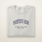 Printer's Row Chicago Home 2026 Embroidered Crewneck — Navy Thread on Ash