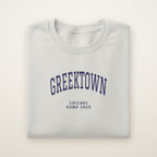 Greektown Chicago Home 2026 Embroidered Crewneck — Navy Thread on Ash
