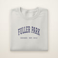 Fuller Park Chicago Embroidered Crewneck — Navy Thread on Ash