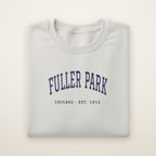 Fuller Park Chicago Embroidered Crewneck — Navy Thread on Ash