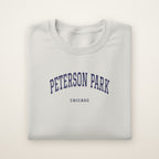 Peterson Park Chicago Embroidered Crewneck — Navy Thread on Ash