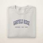 Garfield Ridge Chicago Embroidered Crewneck — Navy Thread on Ash