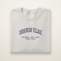 Ukrainian Village Chicago Home 2026 Embroidered Crewneck — Navy Thread on Ash