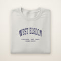 West Elsdon Chicago Home 2026 Embroidered Crewneck — Navy Thread on Ash