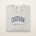 Chatham Chicago Embroidered Crewneck — Navy Thread on Ash