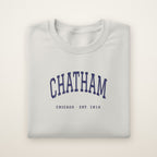 Chatham Chicago Embroidered Crewneck — Navy Thread on Ash