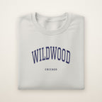 Wildwood Chicago Embroidered Crewneck — Navy Thread on Ash