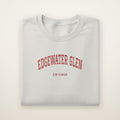 Edgewater Glen Chicago Embroidered Crewneck — Red Thread on Ash