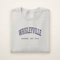 Wrigleyville Chicago Embroidered Crewneck — Navy Thread on Ash
