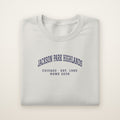 Jackson Park Highlands Chicago Home 2026 Embroidered Crewneck — Navy Thread on Ash