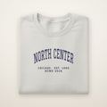 North Center Chicago Home 2026 Embroidered Crewneck — Navy Thread on Ash