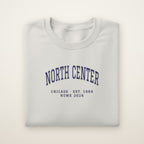 North Center Chicago Home 2026 Embroidered Crewneck — Navy Thread on Ash