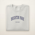 Brighton Park Chicago Embroidered Crewneck — Navy Thread on Ash