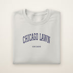 Chicago Lawn Chicago Embroidered Crewneck — Navy Thread on Ash