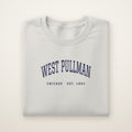 West Pullman Chicago Embroidered Crewneck — Navy Thread on Ash