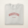 Marquette Park Chicago Embroidered Crewneck — Red Thread on Ash