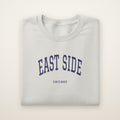 East Side Chicago Embroidered Crewneck — Navy Thread on Ash
