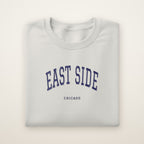 East Side Chicago Embroidered Crewneck — Navy Thread on Ash
