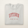 Uptown Chicago Embroidered Crewneck — Red Thread on Ash
