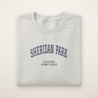 Sheridan Park Chicago Home 2026 Embroidered Crewneck — Navy Thread on Ash
