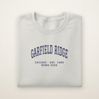 Garfield Ridge Chicago Home 2026 Embroidered Crewneck — Navy Thread on Ash