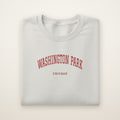 Washington Park Chicago Embroidered Crewneck — Red Thread on Ash