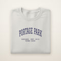 Portage Park Chicago Home 2026 Embroidered Crewneck — Navy Thread on Ash