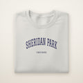 Sheridan Park Chicago Embroidered Crewneck — Navy Thread on Ash