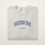 Sheridan Park Chicago Embroidered Crewneck — Navy Thread on Ash
