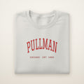 Pullman Chicago Embroidered Crewneck — Red Thread on Ash