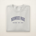 Norwood Park Chicago Embroidered Crewneck — Navy Thread on Ash