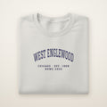 West Englewood Chicago Home 2026 Embroidered Crewneck — Navy Thread on Ash
