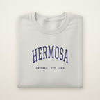 Hermosa Chicago Embroidered Crewneck — Navy Thread on Ash