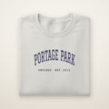 Portage Park Chicago Embroidered Crewneck — Navy Thread on Ash