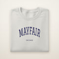 Mayfair Chicago Embroidered Crewneck — Navy Thread on Ash