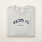 Washington Park Chicago Embroidered Crewneck — Navy Thread on Ash