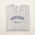 Archer Heights Chicago Home 2026 Embroidered Crewneck — Navy Thread on Ash