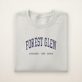 Forest Glen Chicago Embroidered Crewneck — Navy Thread on Ash